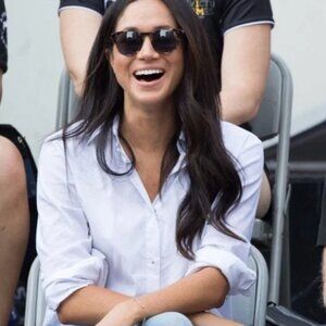 Misha Nonoo | "Husband" White Button Down Shirt with Rivet Closure | Size XS